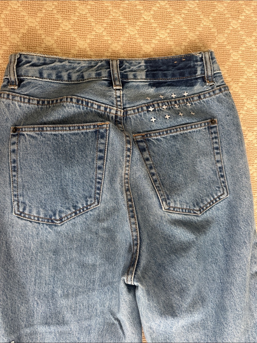 Ksubi Straight Leg Jeans in Light Blue Denim